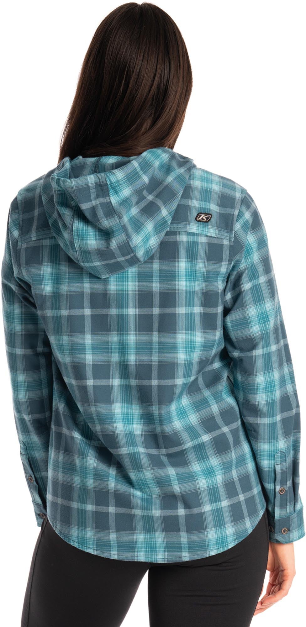 Klim Ginny Mountain Stretch Damenes flanellhettegenser blå L Figur 3
