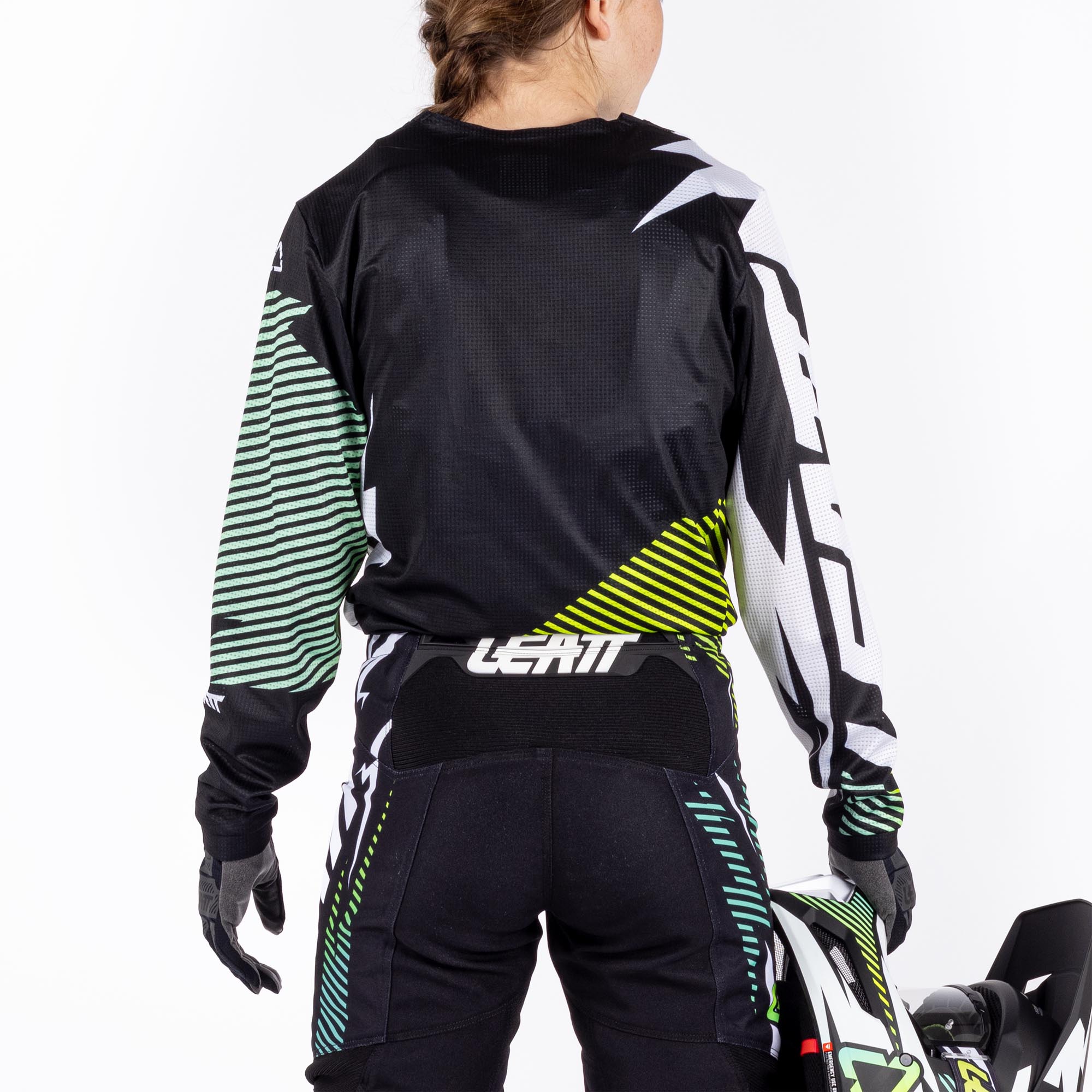 Leatt Moto Ride Kit 3.5 V26 Conjunto de Camisa e Calça de Motocross Juvenil branco/preto/verde XL Figura 5