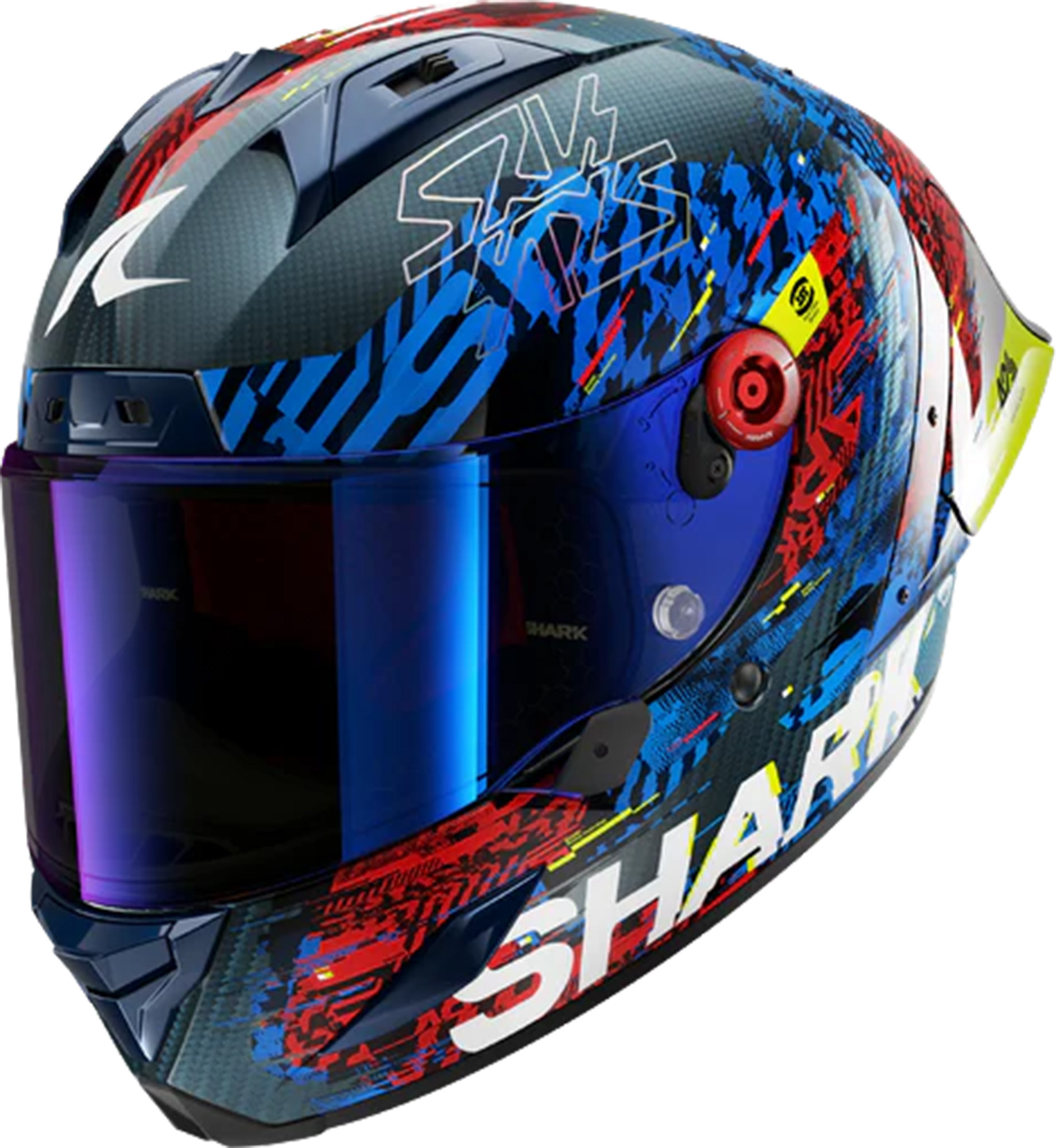 Shark Aeron-GP FM Racing #2 Speed-VIB Helm koolstof/blauw/rood S (55/56) Figuur 1