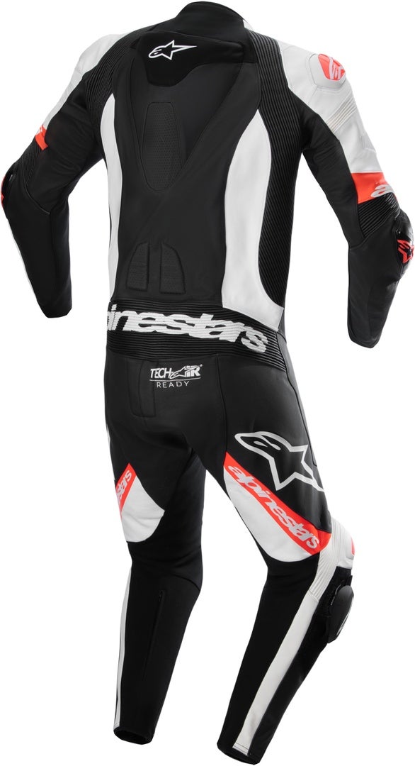 Alpinestars Missile V2 Ward perforated One Piece Motorcycle Leather Suit black/white/neon-red 58 Figure 2