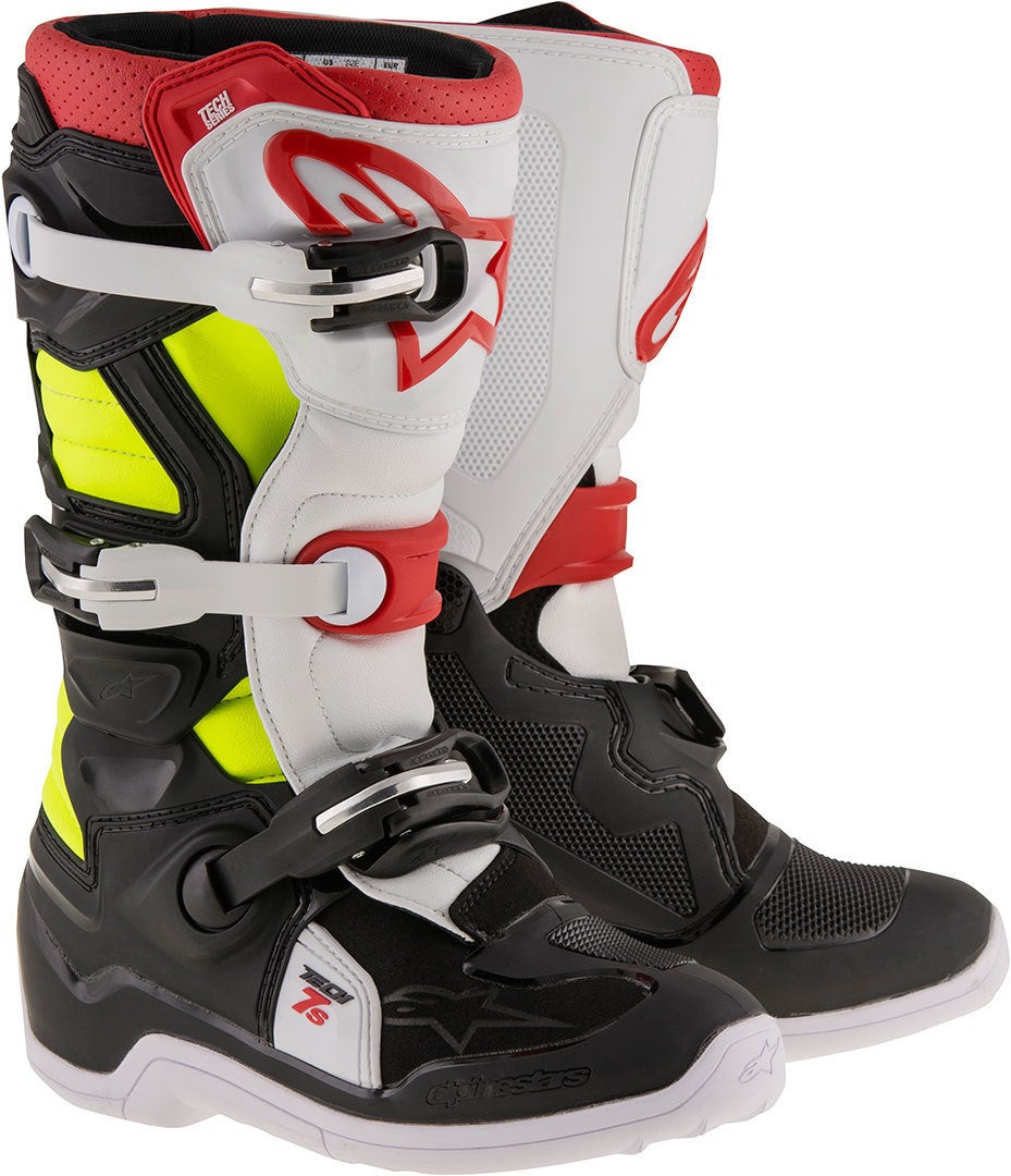 Alpinestars Tech 7S Motocrossstøvler til unge sort/rød/gul 39 Figur 1