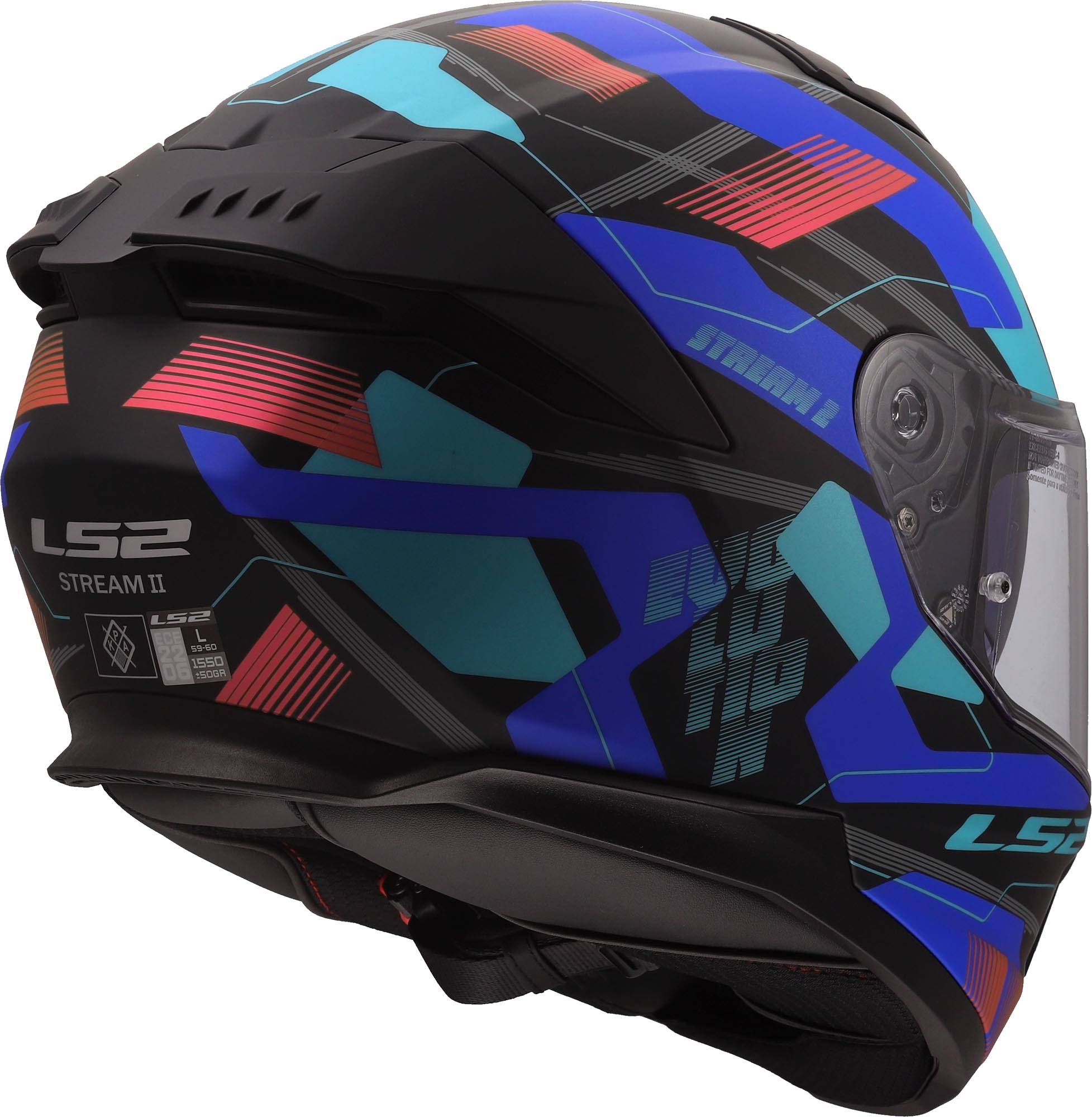 LS2 FF808 Stream II Mika Helmet black/blue S (55/56) Figure 5