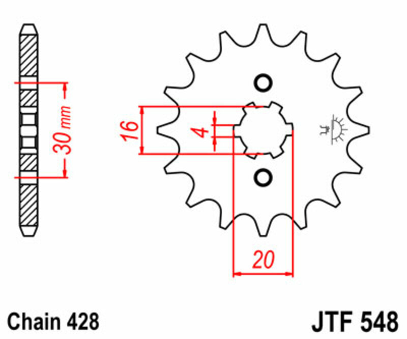 JT-DRIVHJUL Standard stålhjul 548 - 428 Figur 3