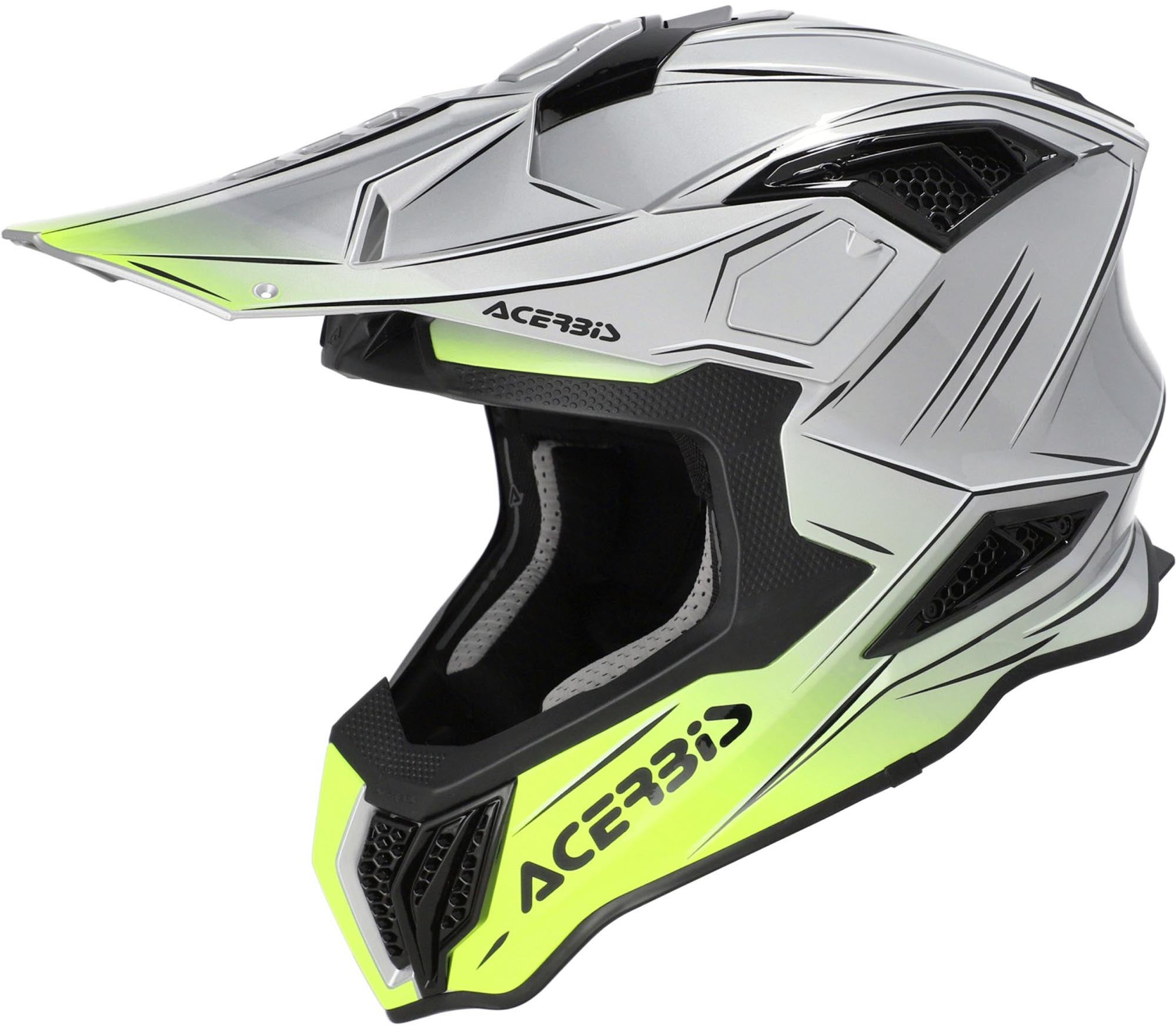 Acerbis Airstrike-X Scratch Motocrosshjelm sølv/gul M (57/58) Figur 1