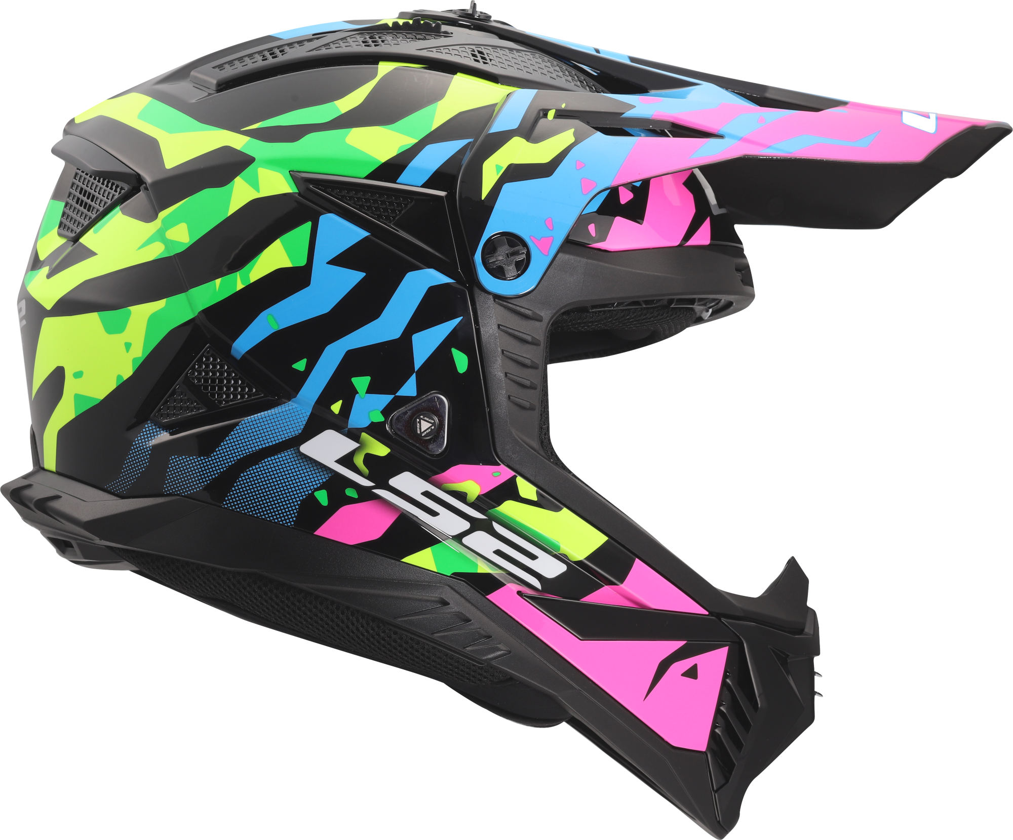LS2 MX708 Fast II Grotesk Casco da motocross blu/verde L (59/60) Figura 6