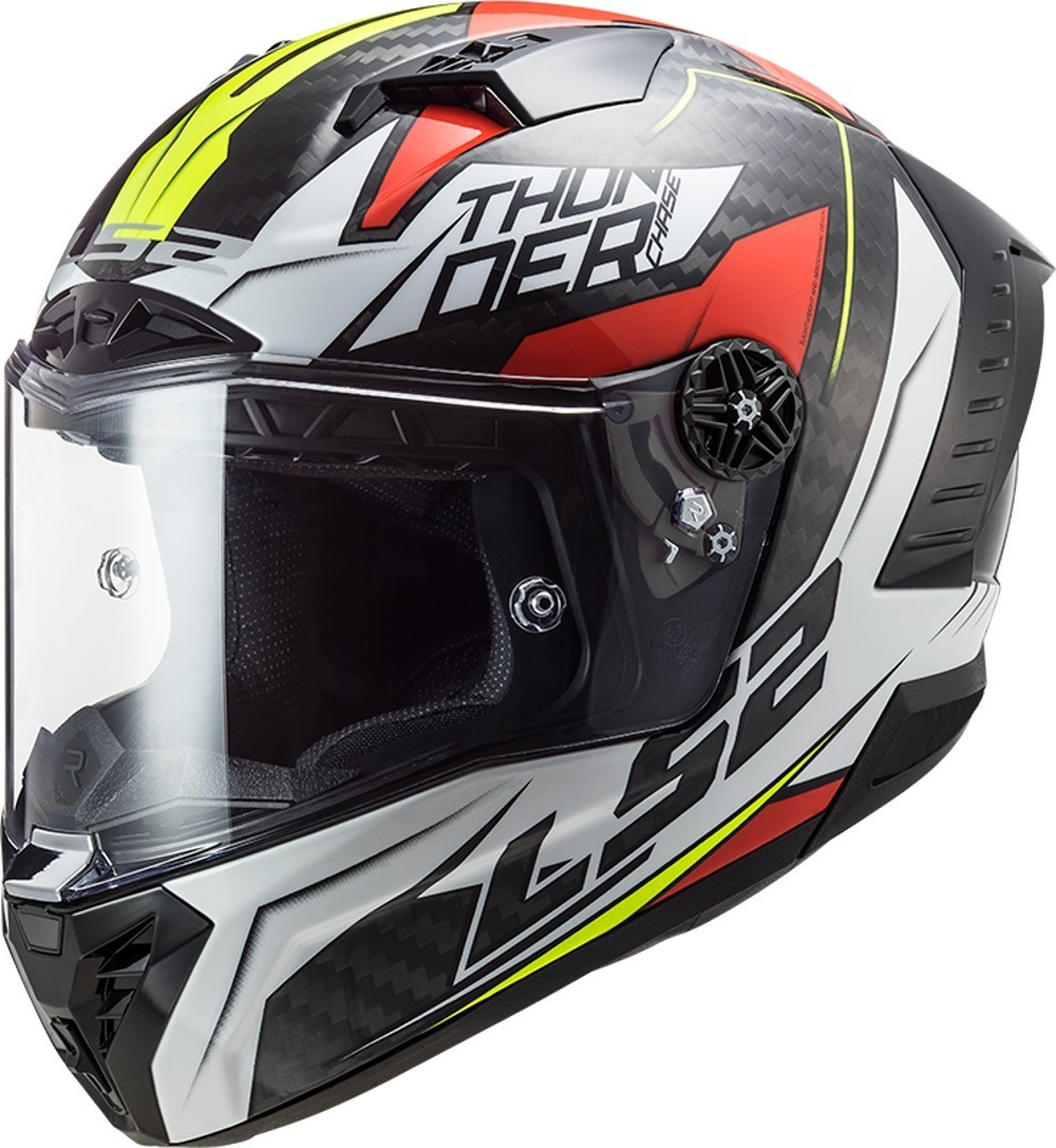 LS2 FF805 Thunder Chase Carbon Helm wit/rood S (55/56) Figuur 1