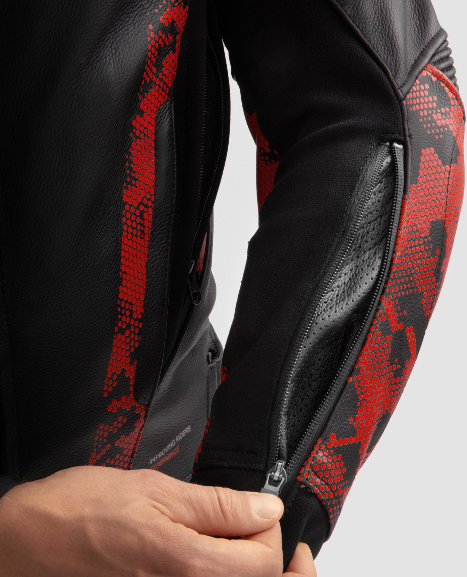 Rebelhorn Veloce Camo Motorcycle Leather Jacket black/red 48 Figure 5