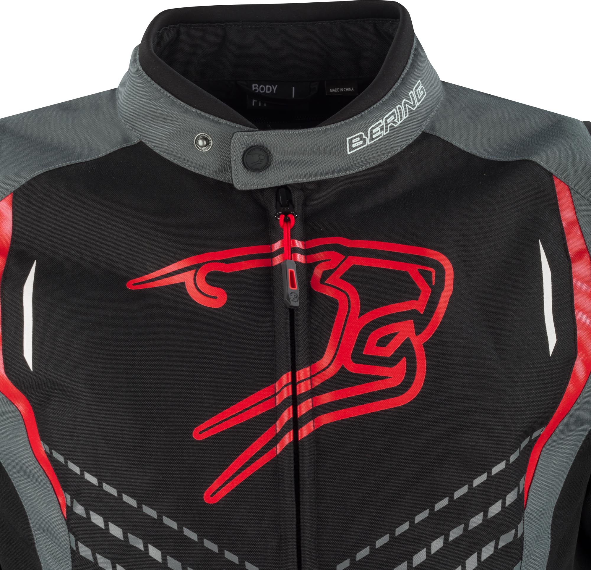 Bering Gang waterproof Motorcycle Textile Jacket black/grey/red M Figure 5