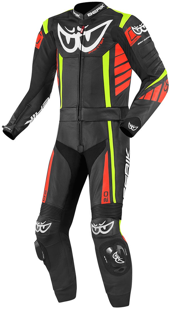 Berik Zakura Two Piece Motorcycle Leather Suit black/red/yellow 60 Figure 1