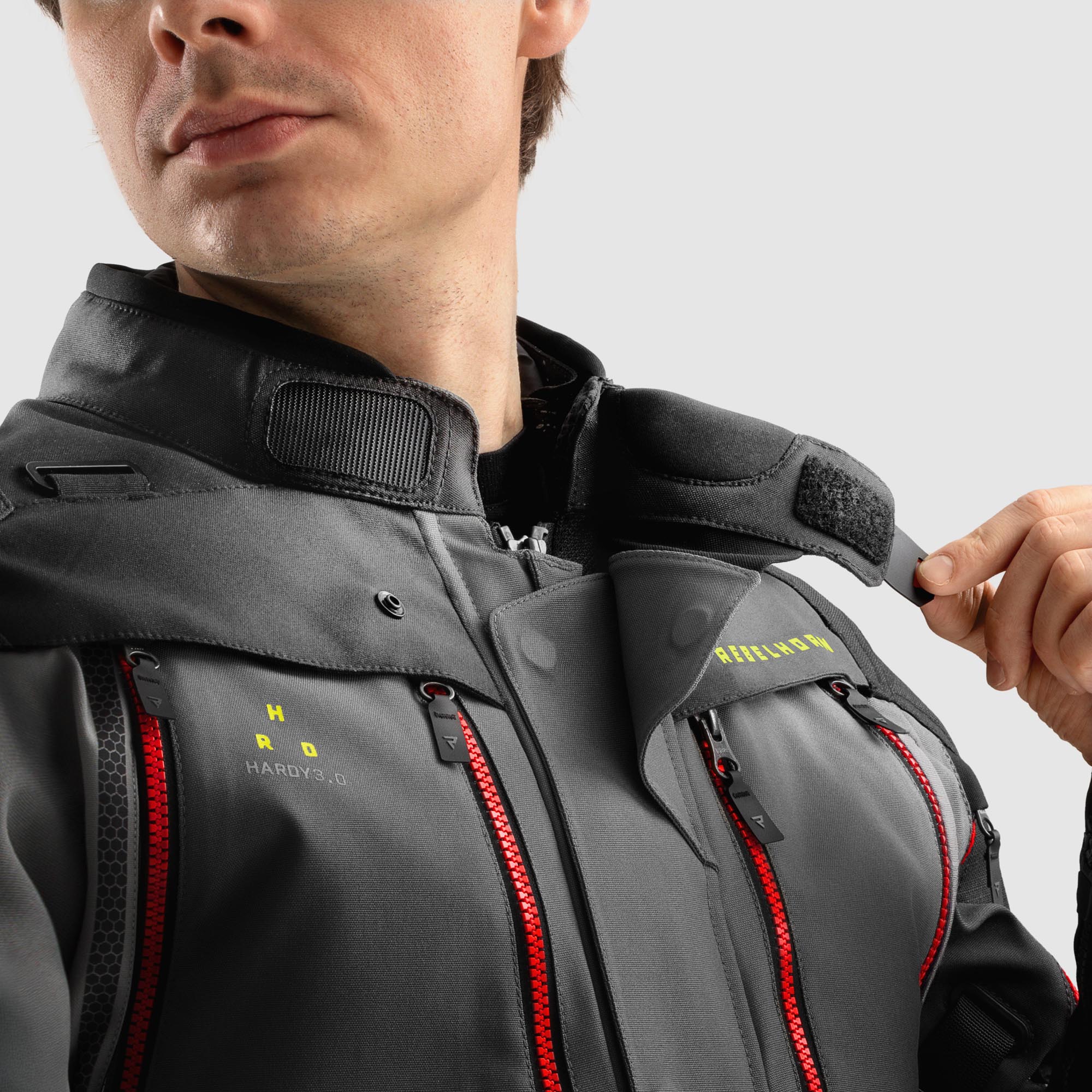 Rebelhorn Hardy 3.0 waterproof Motorcycle Textile Jacket dark grey/black/yellow 3XL Figure 10