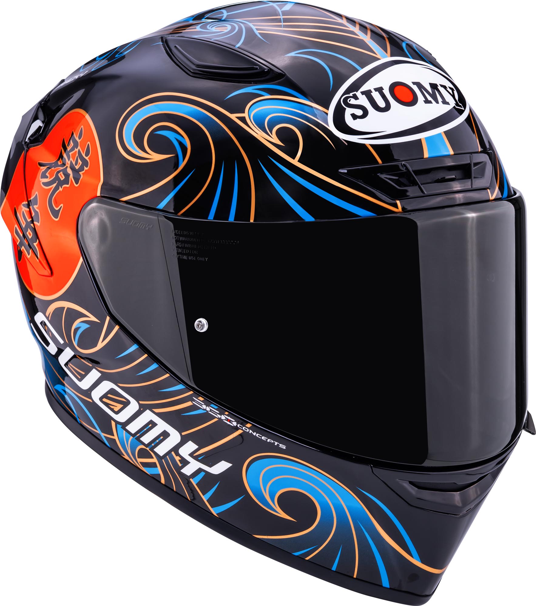 Suomy Track-1 Waves Helm zwart/blauw XXL (63) Figuur 7