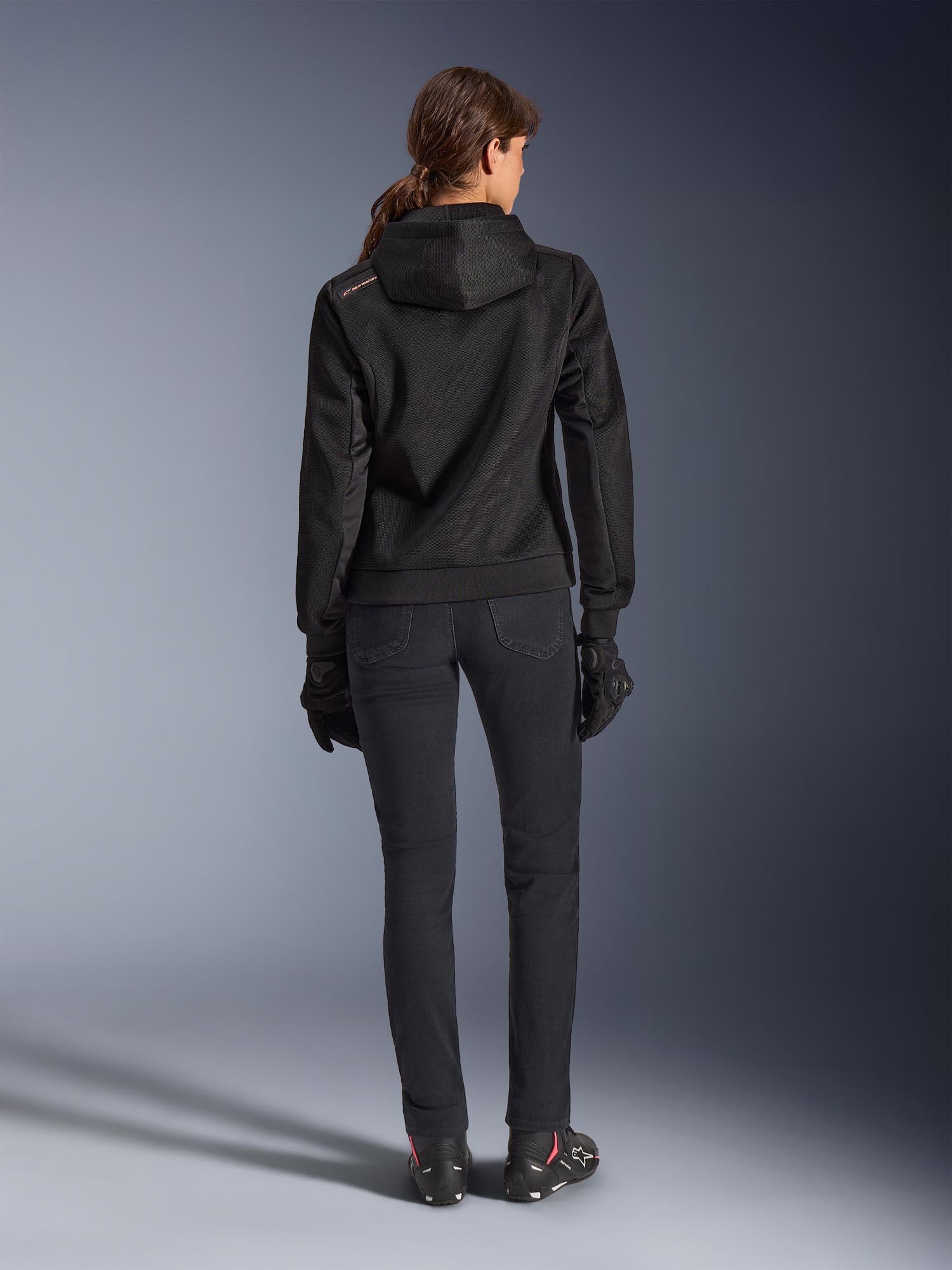 Side view of Alpinestars Stella Chrome Superairflow Ladies Motorcycle Zip Hoodie