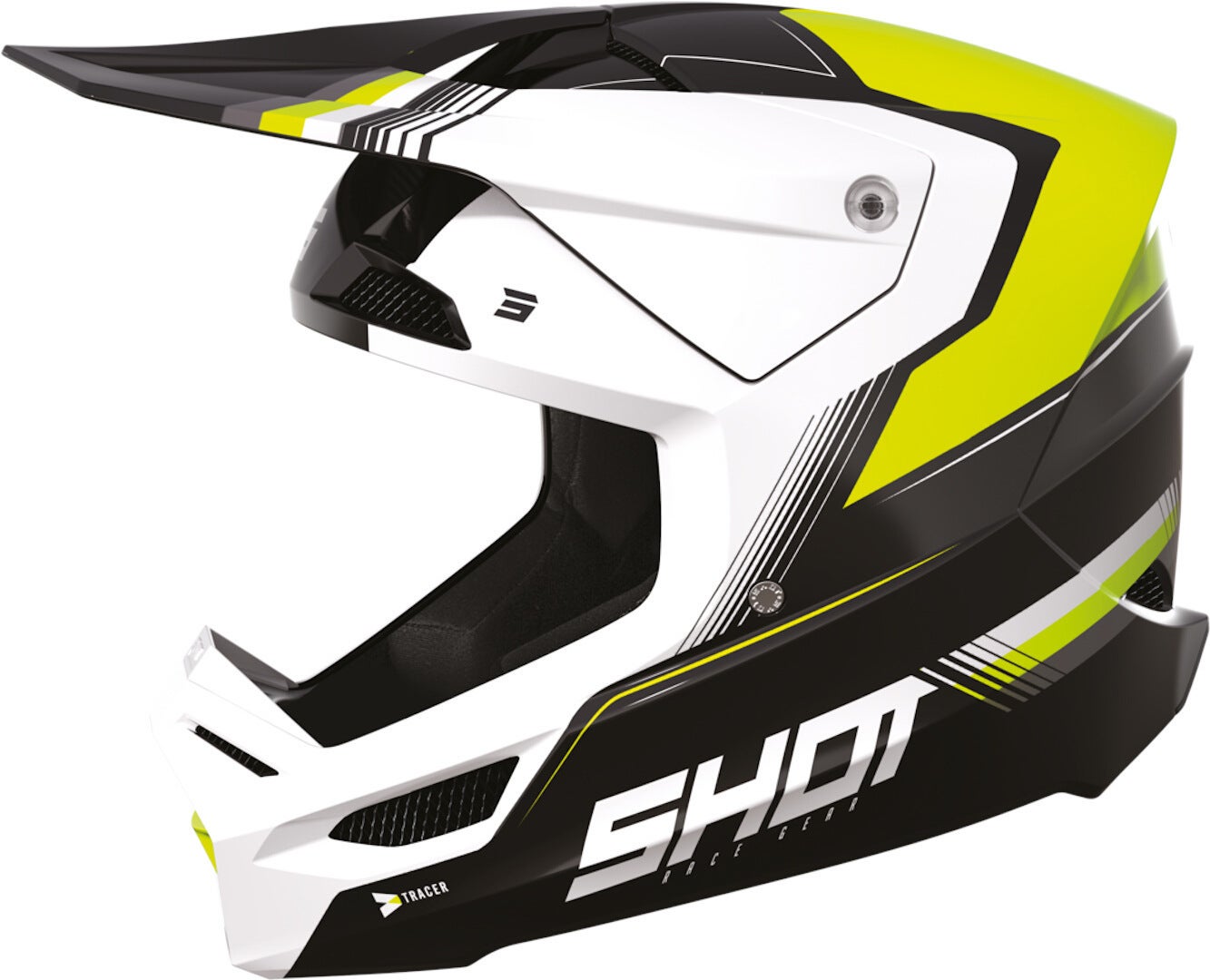 Shot Race Tracer Casco Motocross nero/giallo/bianco L (59/60) Figura 1