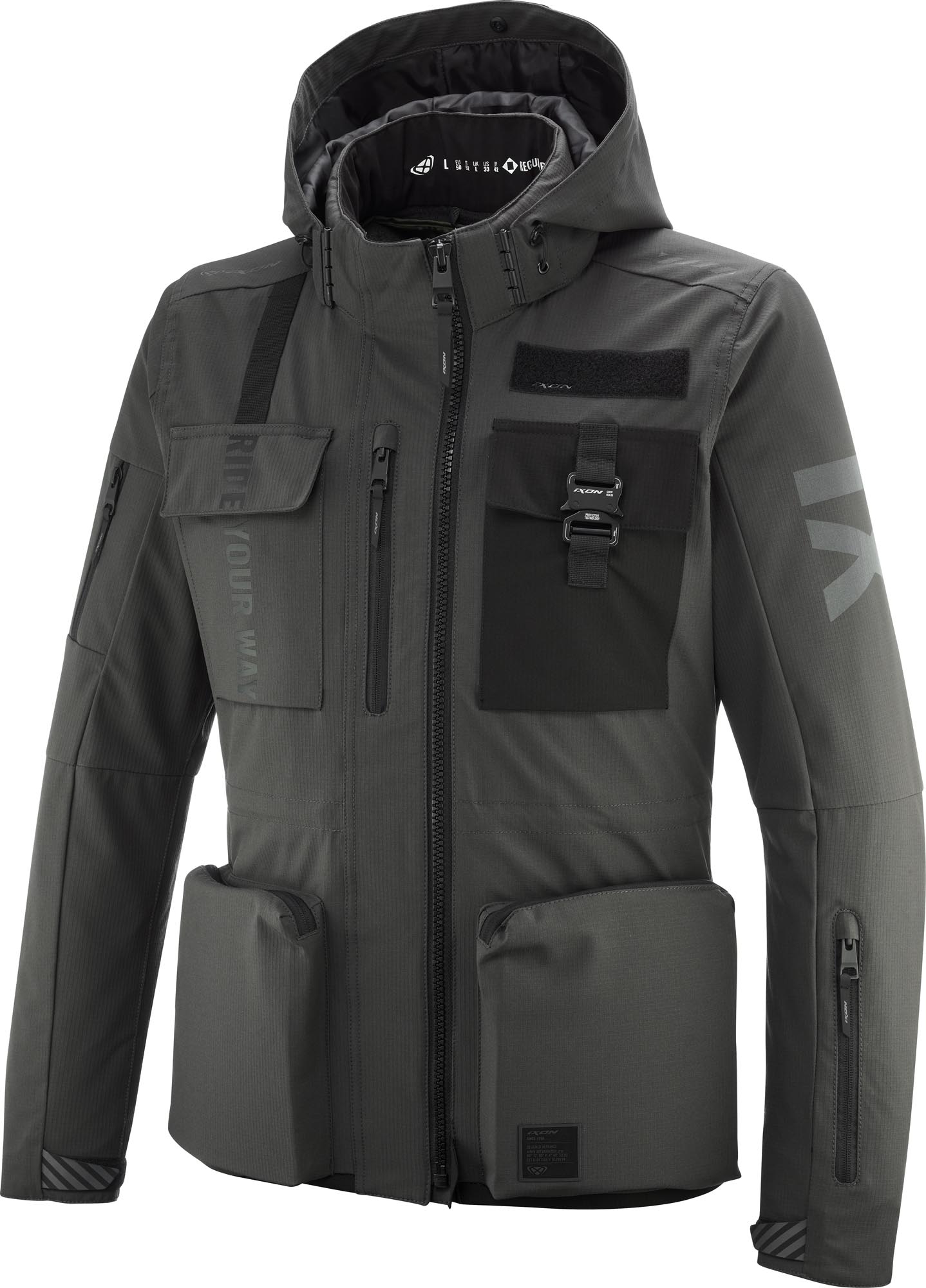 Ixon Darkrise waterproof Motorcycle Textile Jacket anthracite/black L Figure 1
