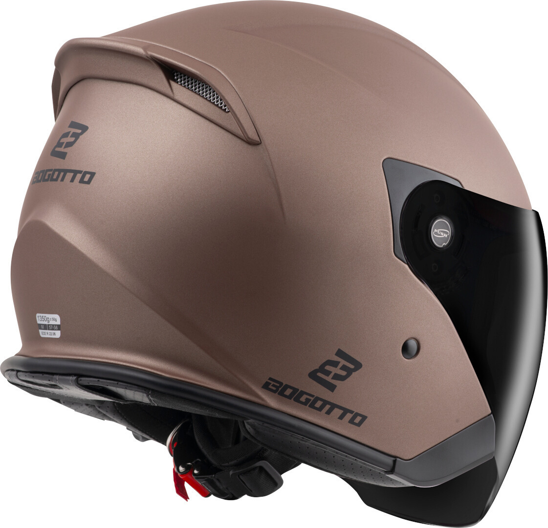 Bogotto H586 BT Solid Bluetooth Casco Jet Marrón mate L Figura 5