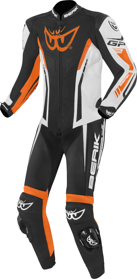 Berik Monza Costum de piele de motocicletă One Piece Negru/Alb/Portocaliu 48 Figura 1
