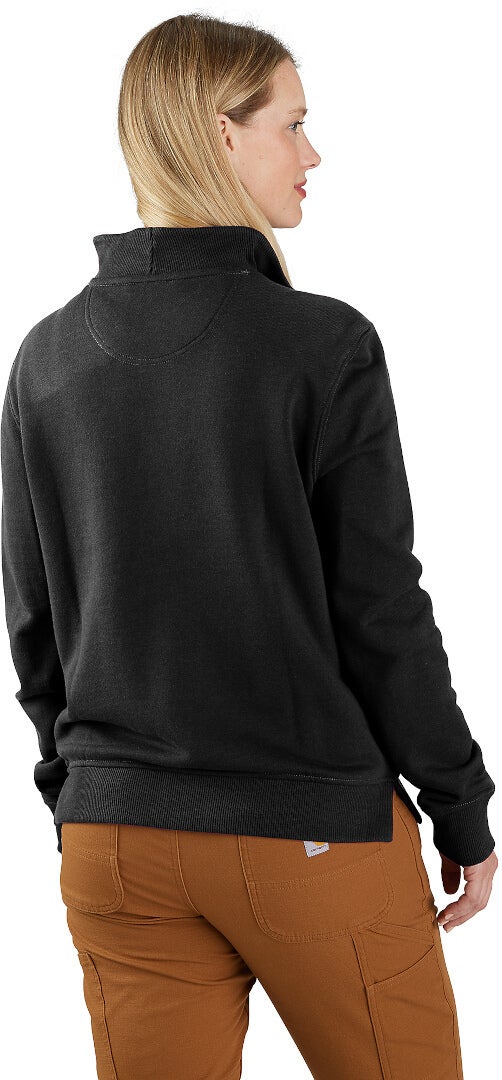 Carhartt Relaxed Fit Half Zip Dame Sweatshirt Sort XL Figur 3