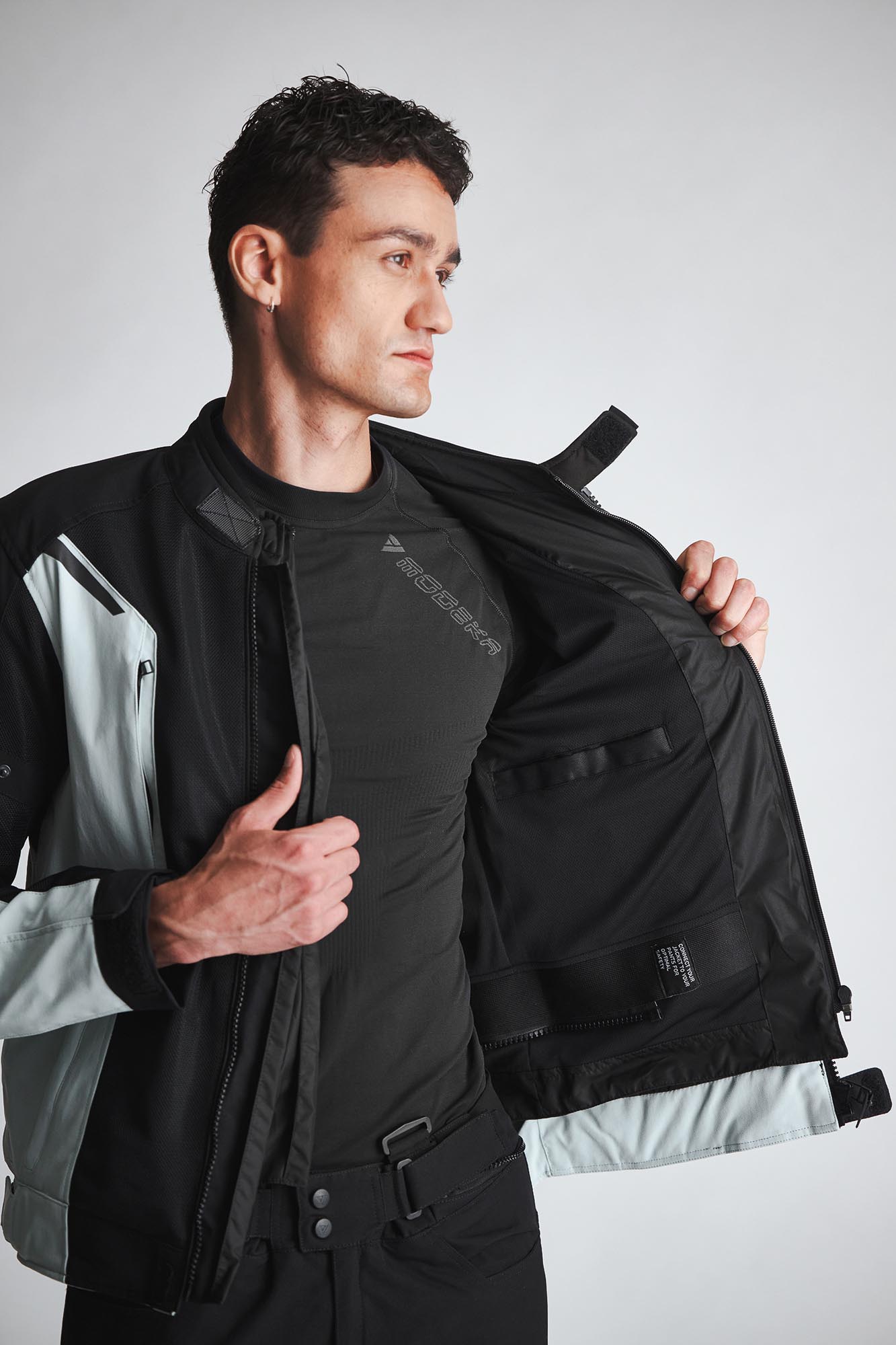 Side view of Modeka Khao Air II waterproof Motorcycle Textile Jacket