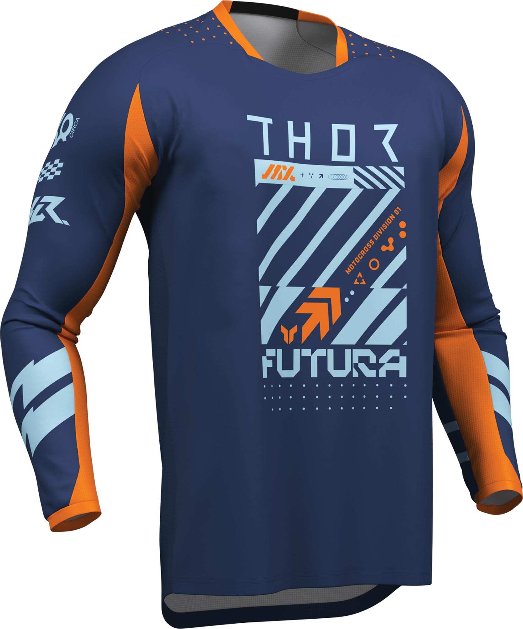 Thor Launchmode Futura Camisa de motocross Azul escuro/laranja S Figura 2