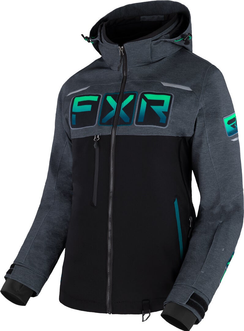FXR Maverick 2-in-1 Snescooterjakke til damer sort/grå/grøn 4 Figur 1