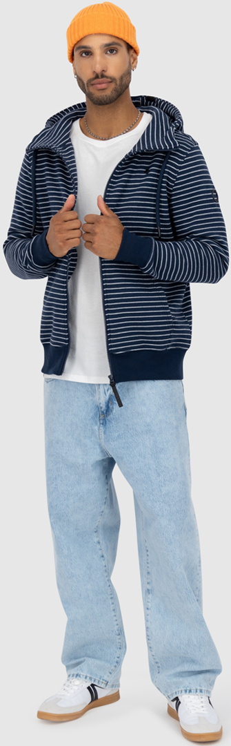 Alife And Kickin TrasherAK Z Zip Hoodie Hanorac cu fermoar albastru închis S Figura 6