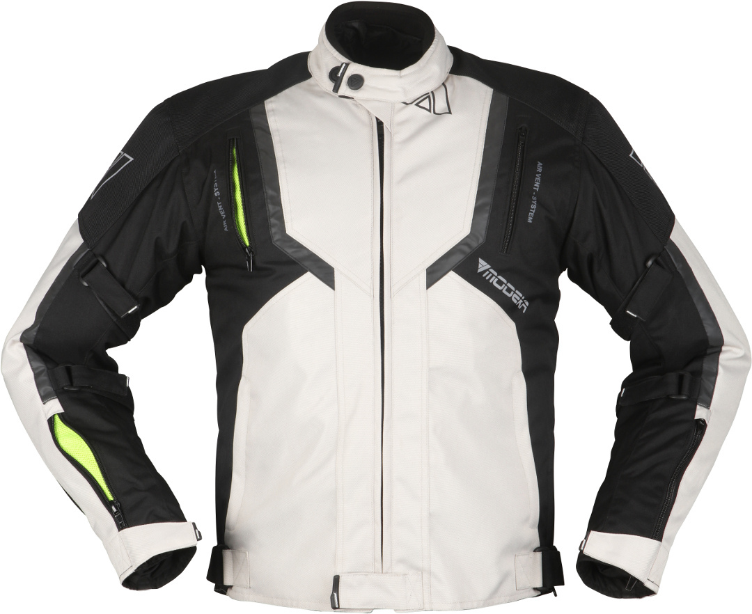 Modeka Eloy Motorrad Textiljacke hellgrau/schwarz M Abbildung 1