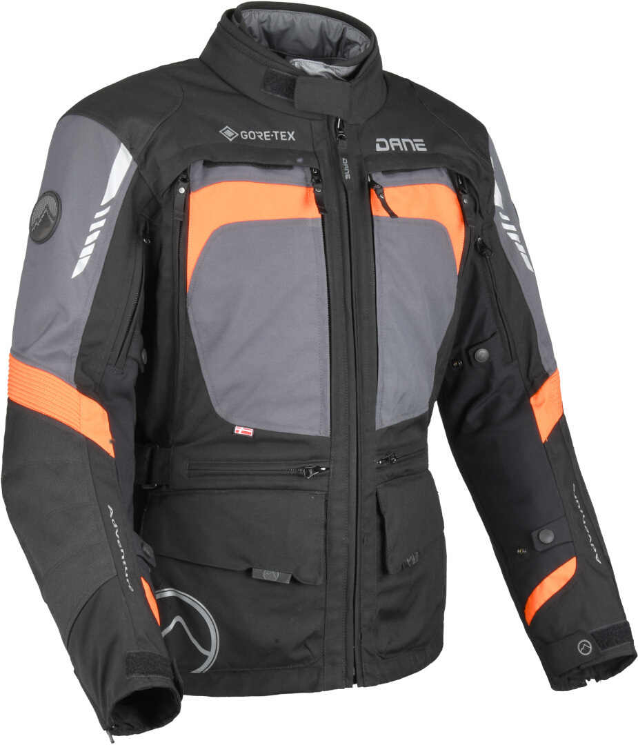 DANE Reykjavik waterproof Motorcycle Textile Jacket black/orange 54 Figure 1