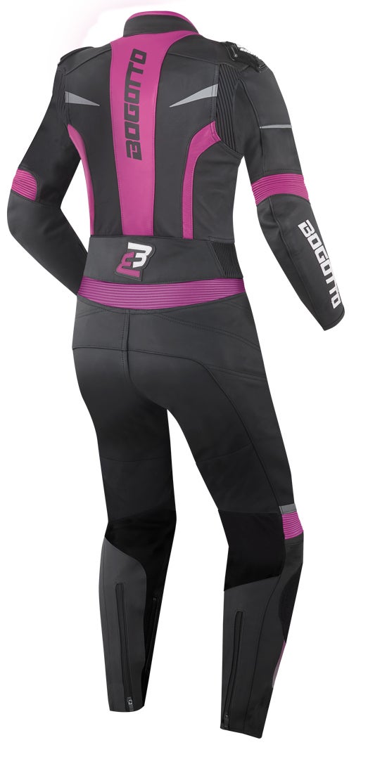 Bogotto Misano Todelt damer motorcykel læderdragt Sort/fuchsia 40 Figur 2