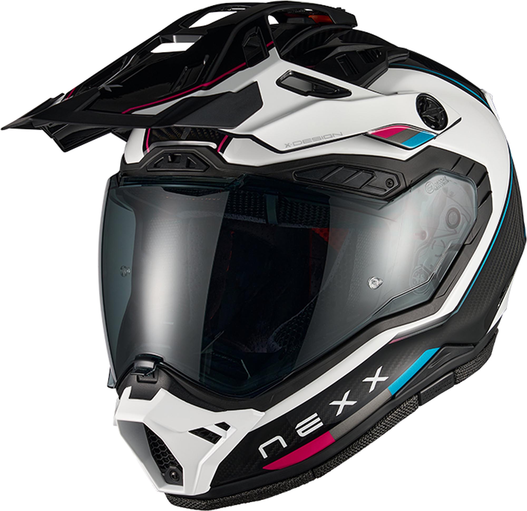 Nexx X.Rally Raid Carbon Endurohelm wit/roze/blauw Verlies (59/60) Figuur 1