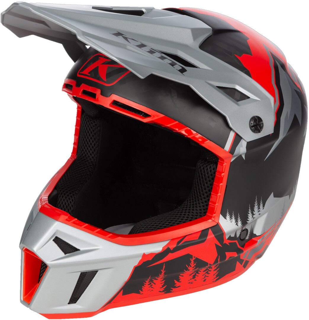Klim F3 Carbon DNA Snescooter hjelm sort/grå/rød XXL (62/63) Figur 1