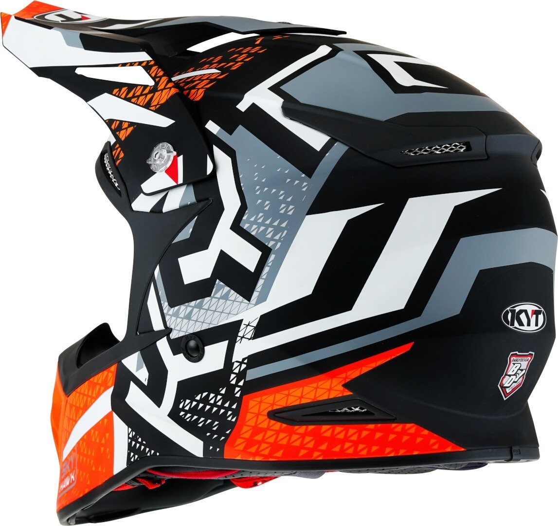 KYT Skyhawk Hyperflow Cască de motocross Gri mat/portocaliu S (55/56) Figura 4