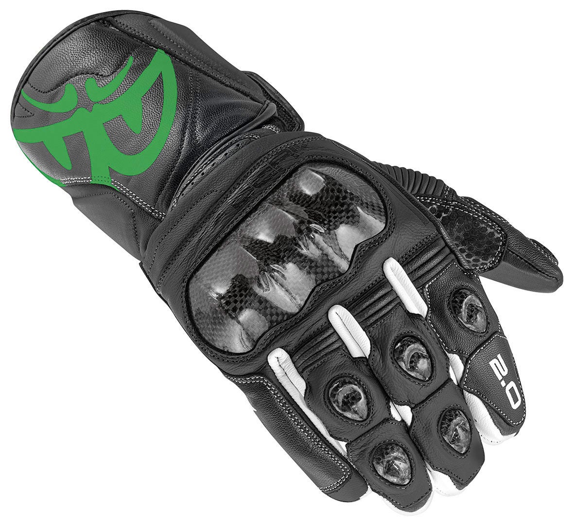 Berik 2.0 ST Motorcycle Gloves black/white/green L Figure 1