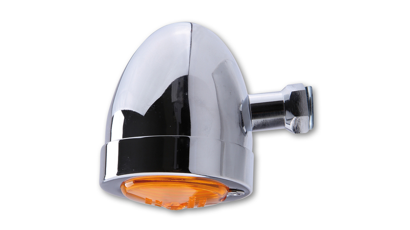 HIGHSIDER Smart Bullet Flat Bulb Indikator Kropp Krom / Lins Orange (1st), Fram & Bak Figur 4