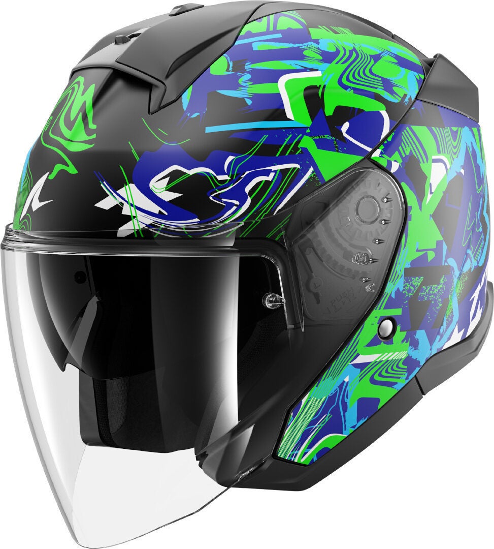 Shark Skwal Jet Pranz Casque jet Noir/Blanc/Bleu/Vert M (57/58) Figure 1