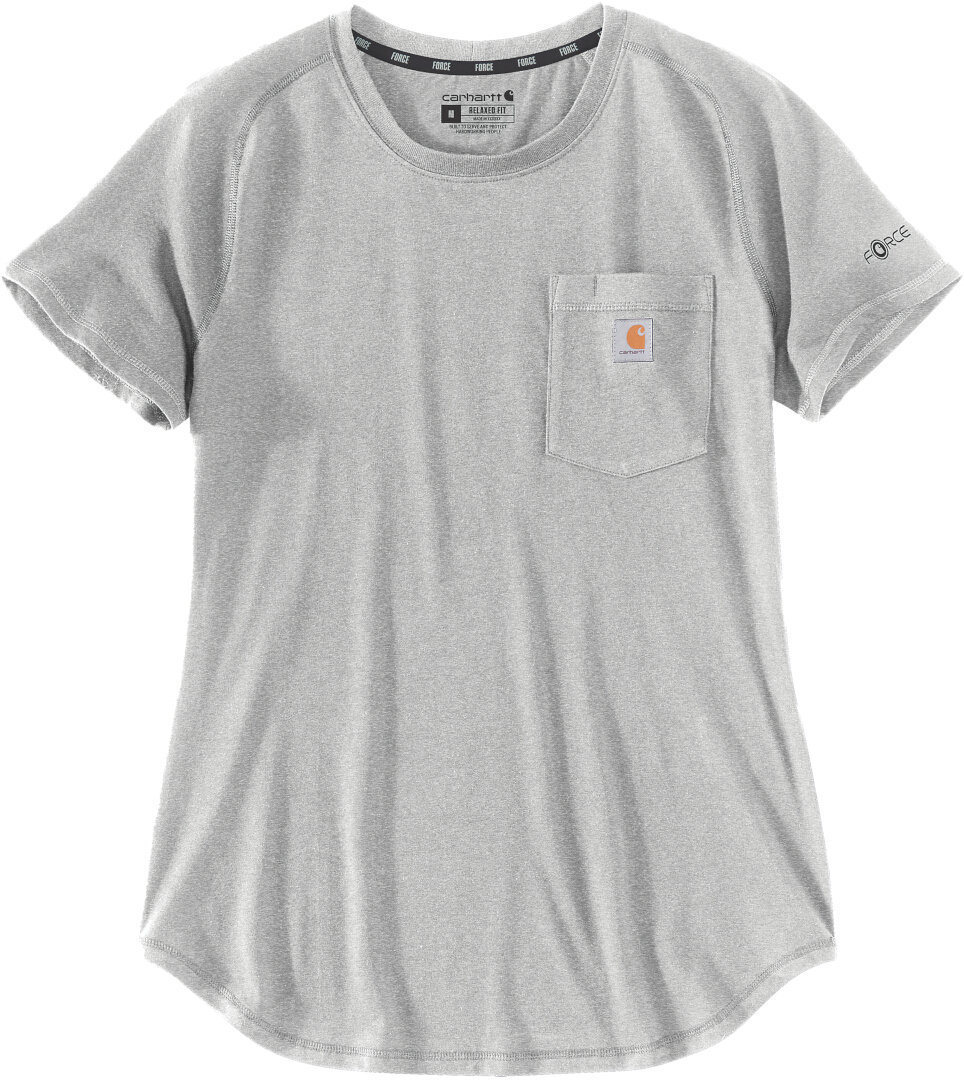 Carhartt Force Relaxed Fit Midweight Pocket Tricou pentru femei Gri deschis XS Figura 1