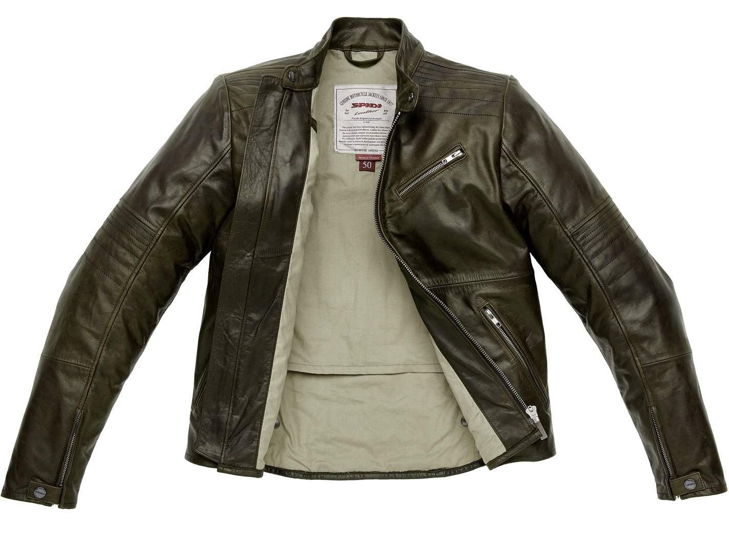 Spidi Garage Motorcycle Leather Jacket Graphite 52 Figure 3
