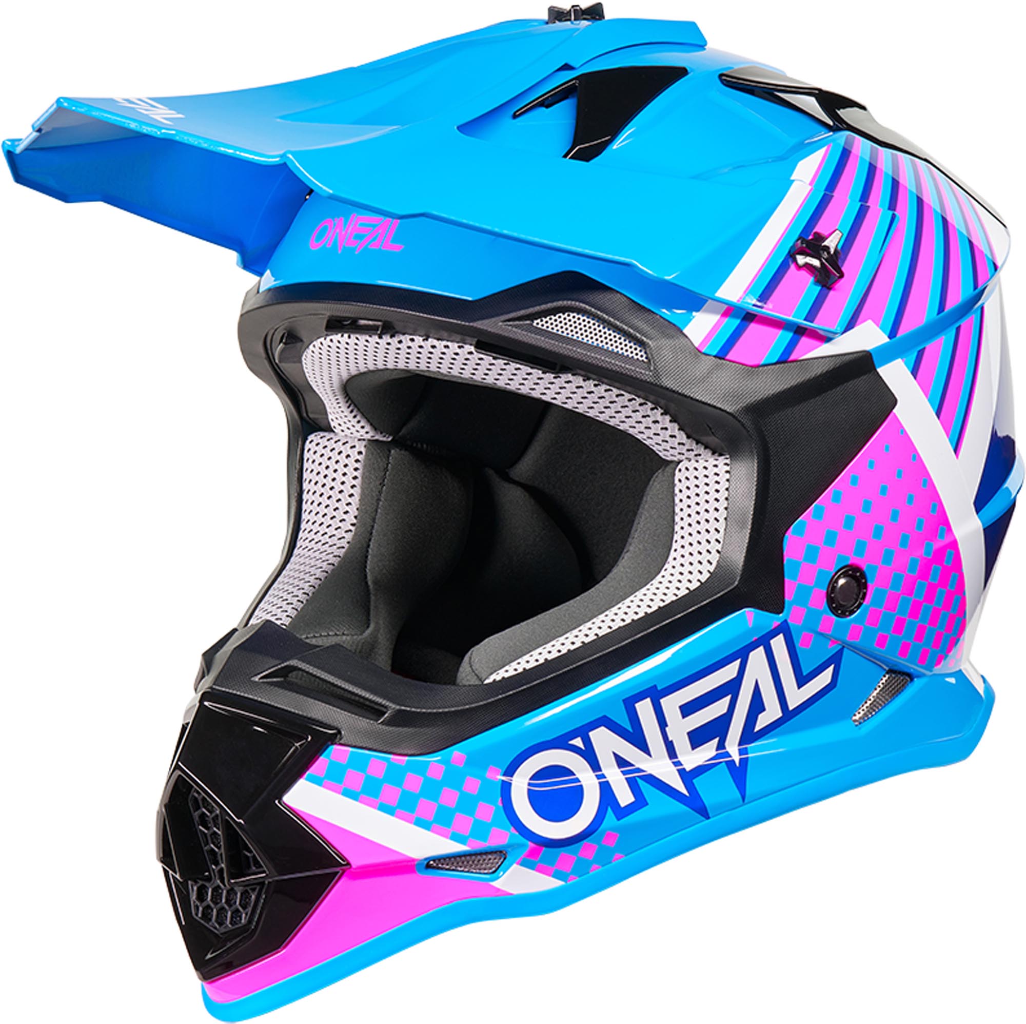 Oneal 2SRS Vector Casque de motocross noir/bleu/rose S (55/56) Figure 1