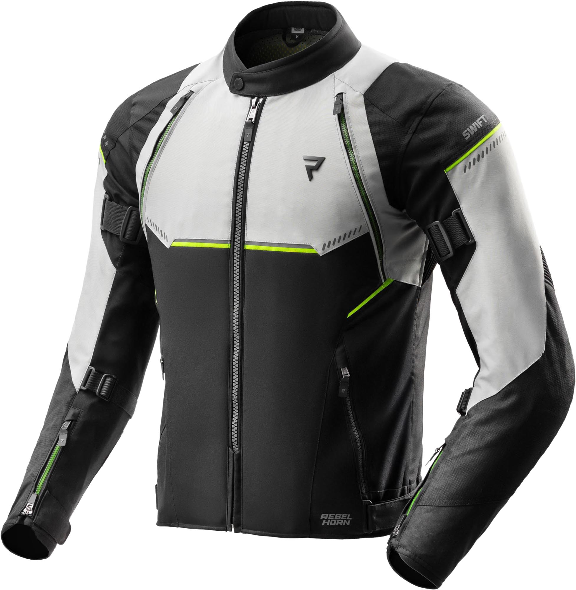 Rebelhorn Swift waterproof Motorcycle Textile Jacket light grey/yellow S Figure 1
