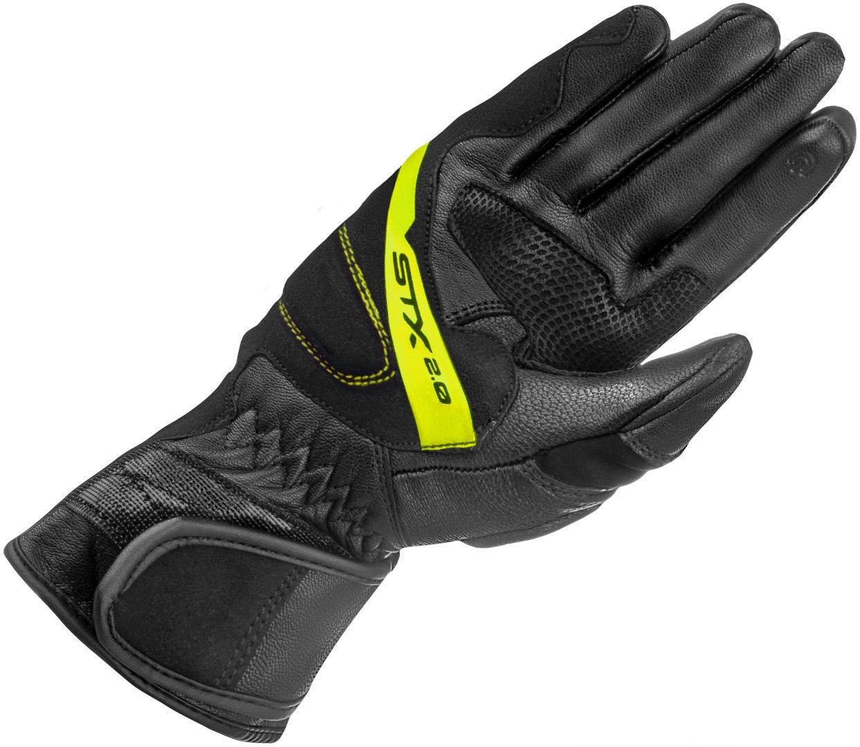 SHIMA STX 2.0 perforerede motorcykelhandsker sort/gul M Figur 2