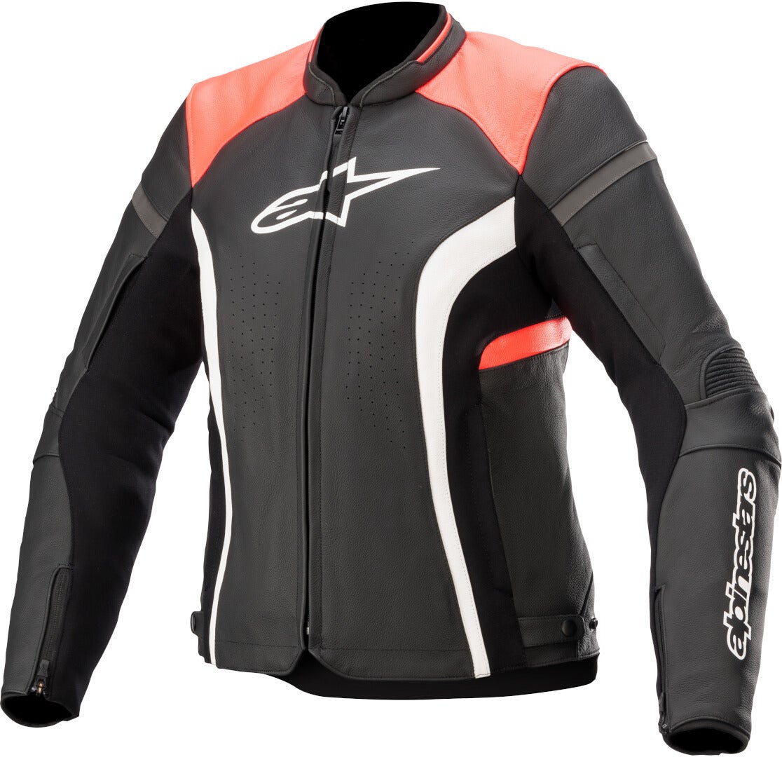Alpinestars Stella Kira V2 Damen Motorrad Lederjacke schwarz/orange 46 Abbildung 1