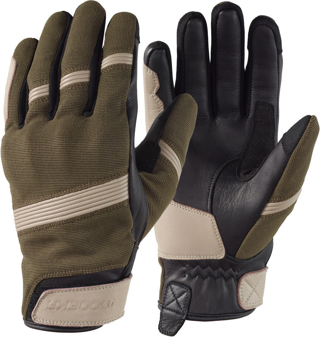 Modeka Sukaya Motorcykel handsker Khaki/Beige/Sort 10 Figur 1