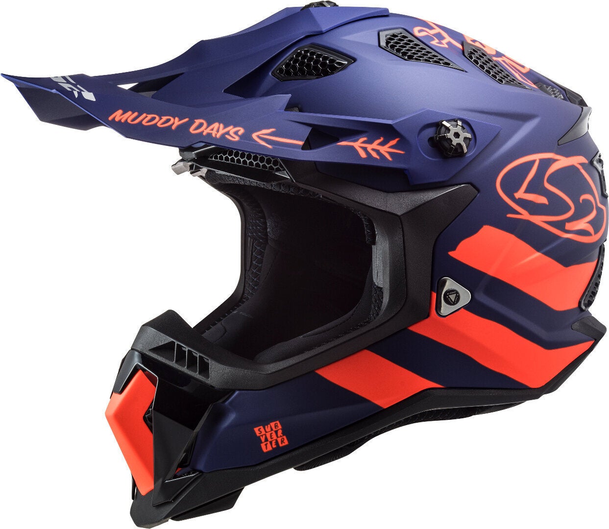 LS2 MX700 Subverter Evo Cargo Casco motocross Blu opaco M (57/58) Figura 1