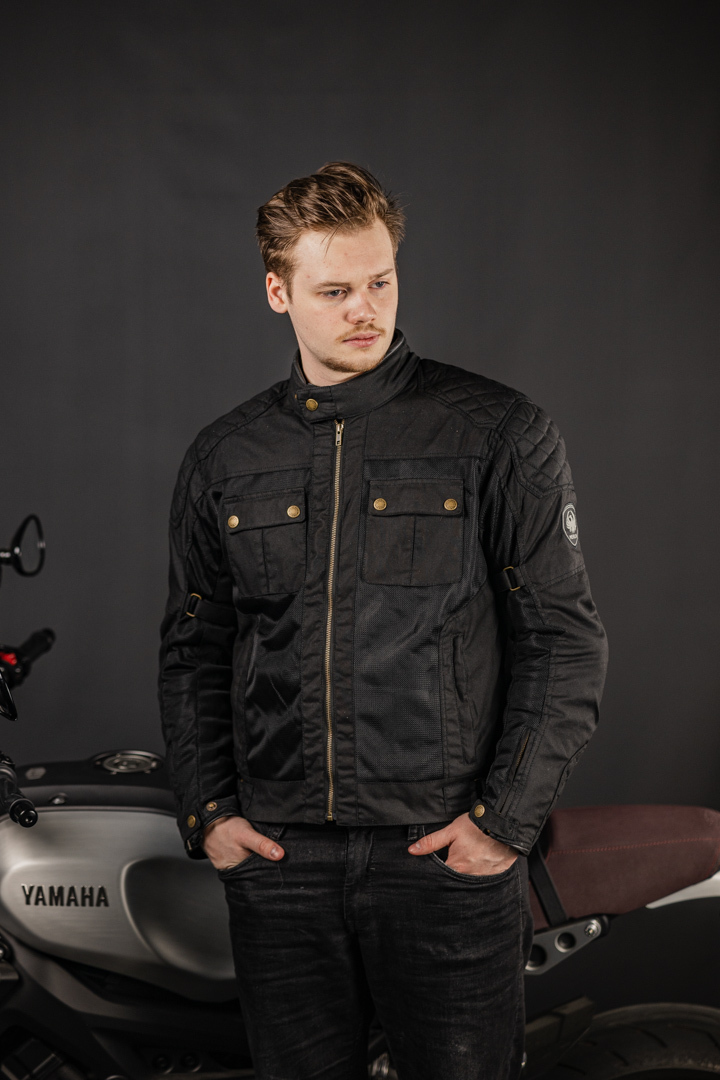 Merlin Shenstone Motorcycle Waxed Jacket black L Figure 8