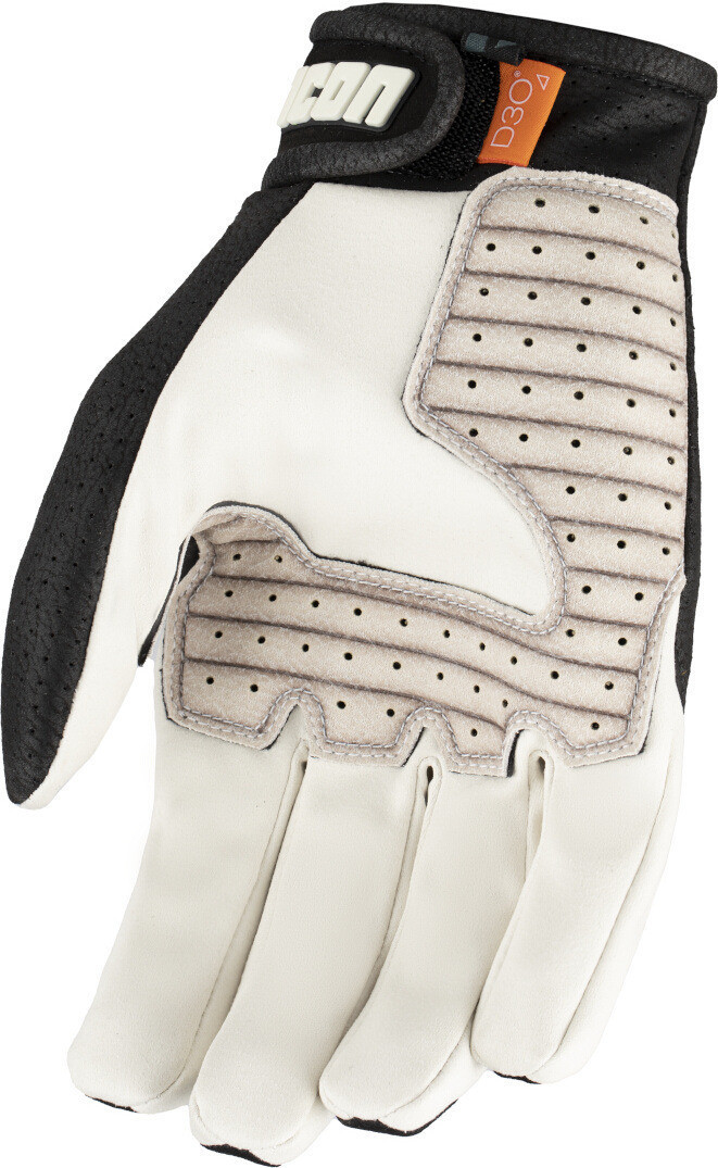 Icon Airform Slabtown perforerade motorcykelhandskar svart/vitt S Figur 2
