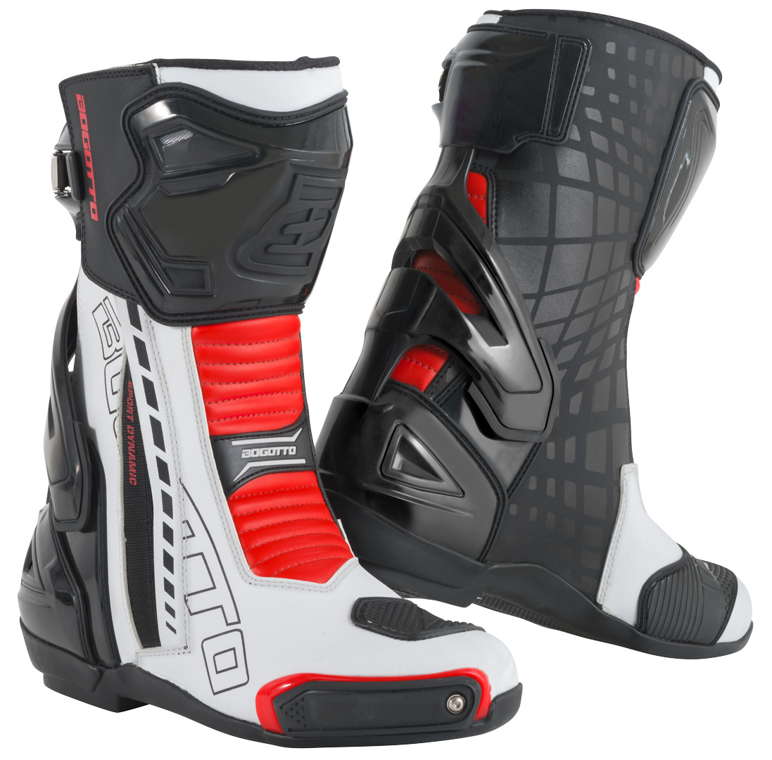 Bogotto Donington Motorcycle Boots white/black/red 45 Figure 1