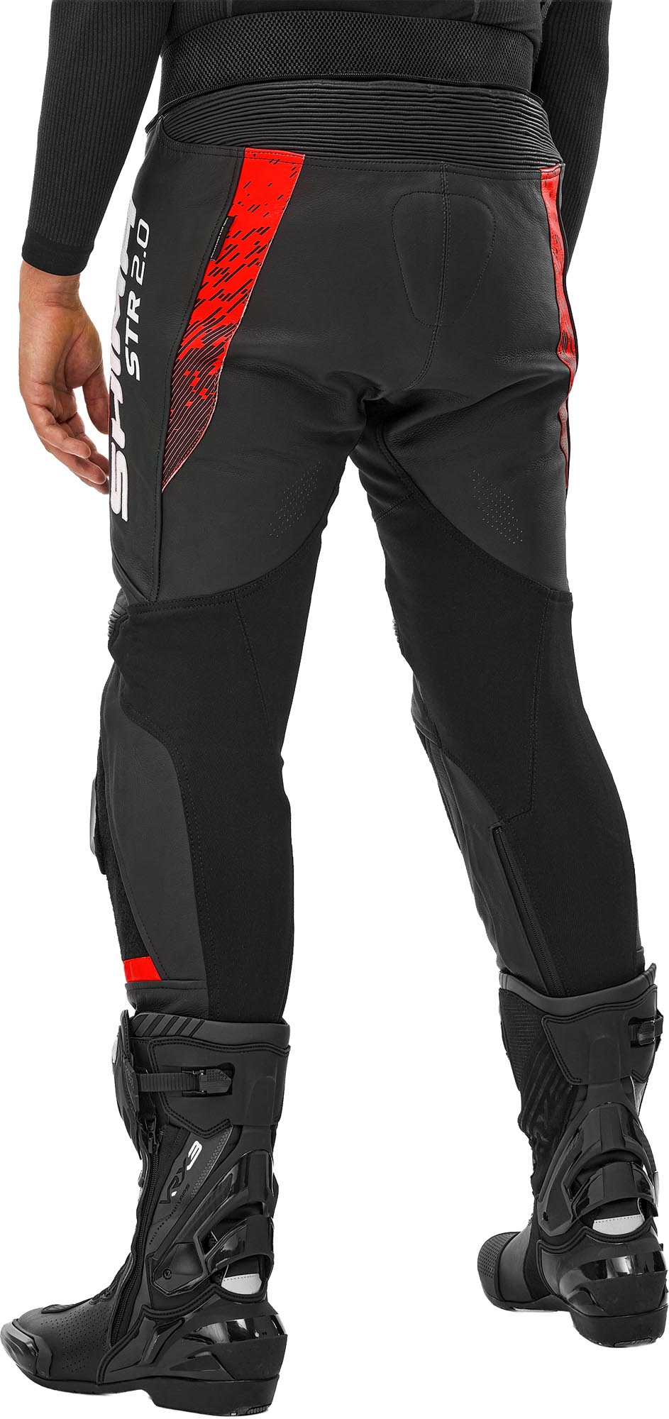 SHIMA STR 2.0 Motorrad Lederhose schwarz/rot/fluo-dunkelrot 56 Abbildung 5