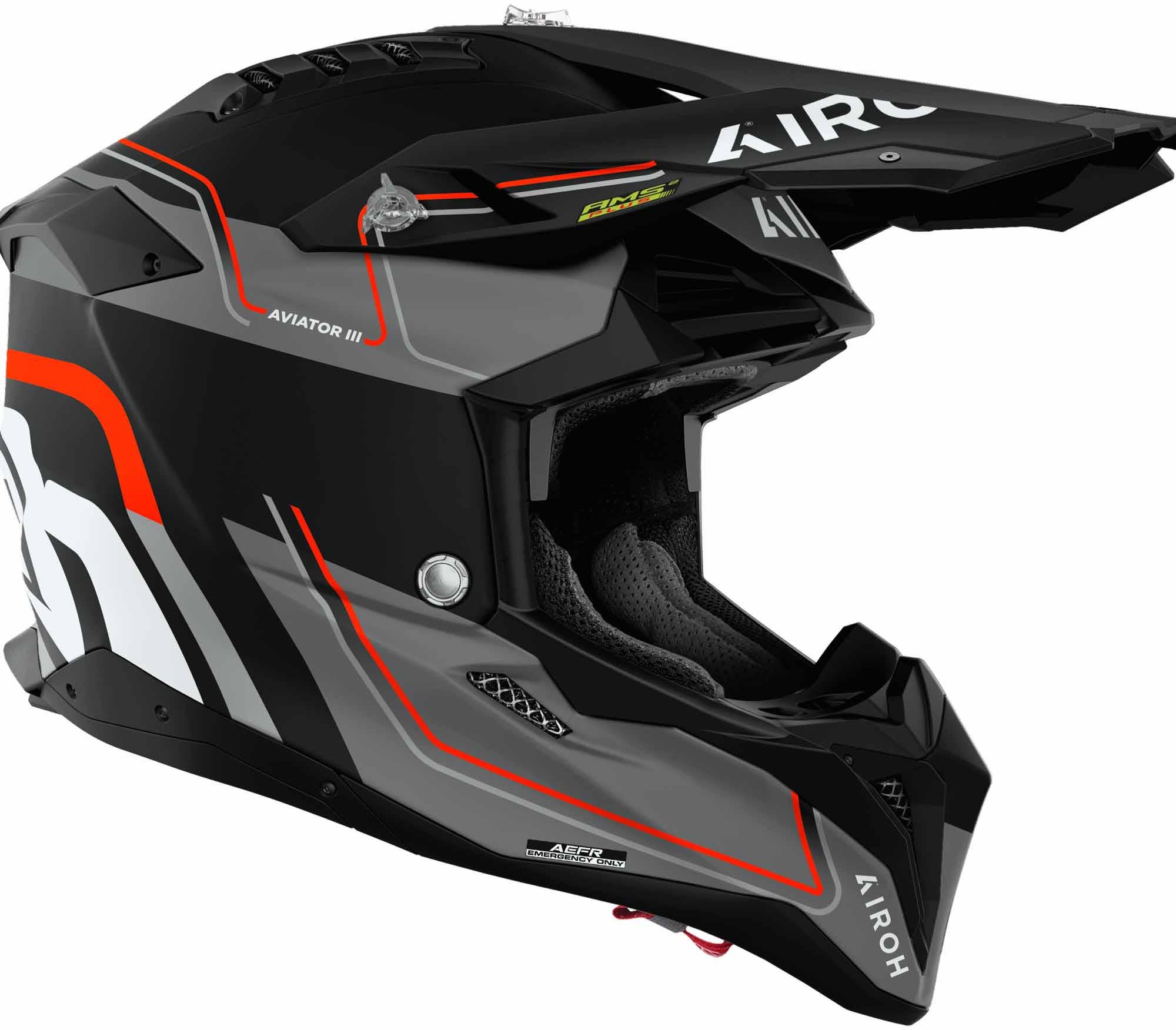 Airoh Aviator 3 Leader Motocrosshelm zwart mat/grijs/oranje Verlies (59/60) Figuur 2