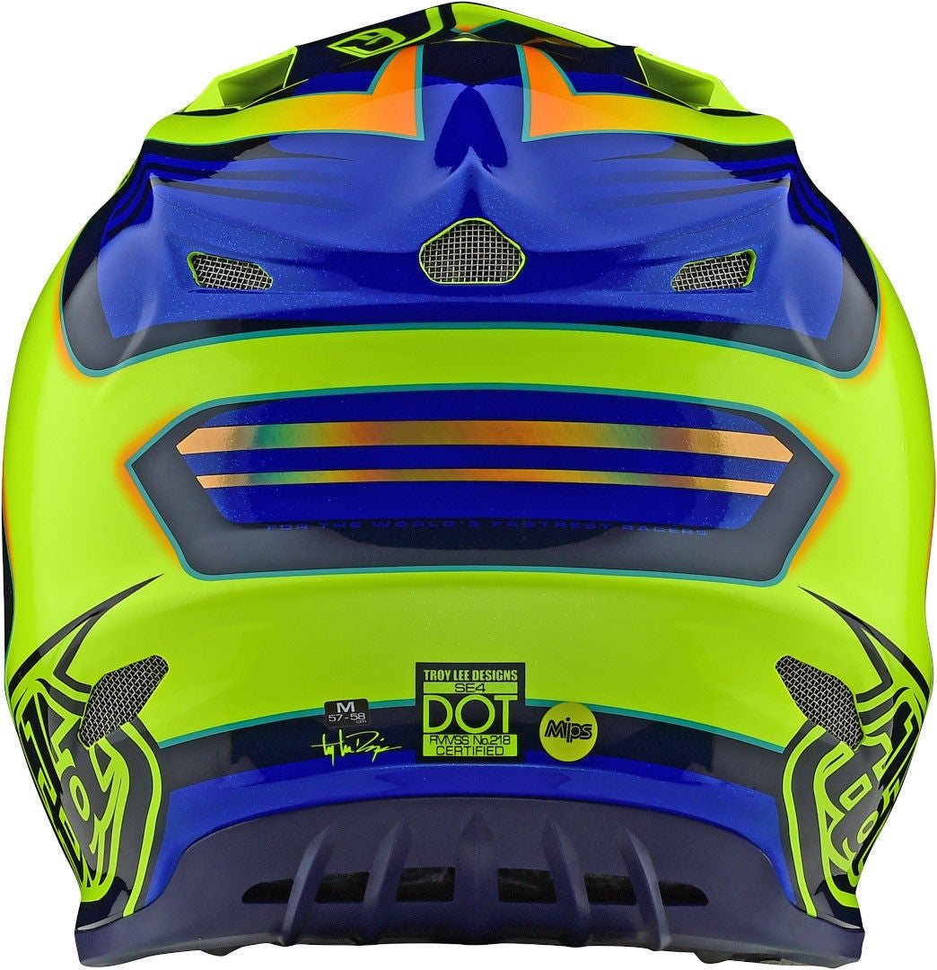 Troy Lee Designs SE4 Flash MIPS Casco de Motocross amarillo/azul 2XL Figura 6