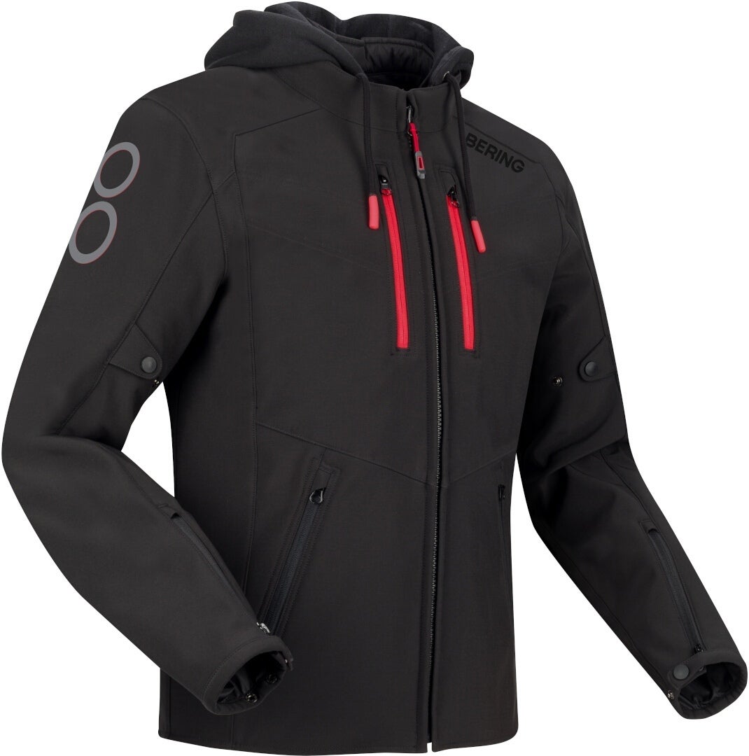 Bering Rotor Softshell waterproof Motorcycle Textile Jacket black/neon-red 3XL Figure 1