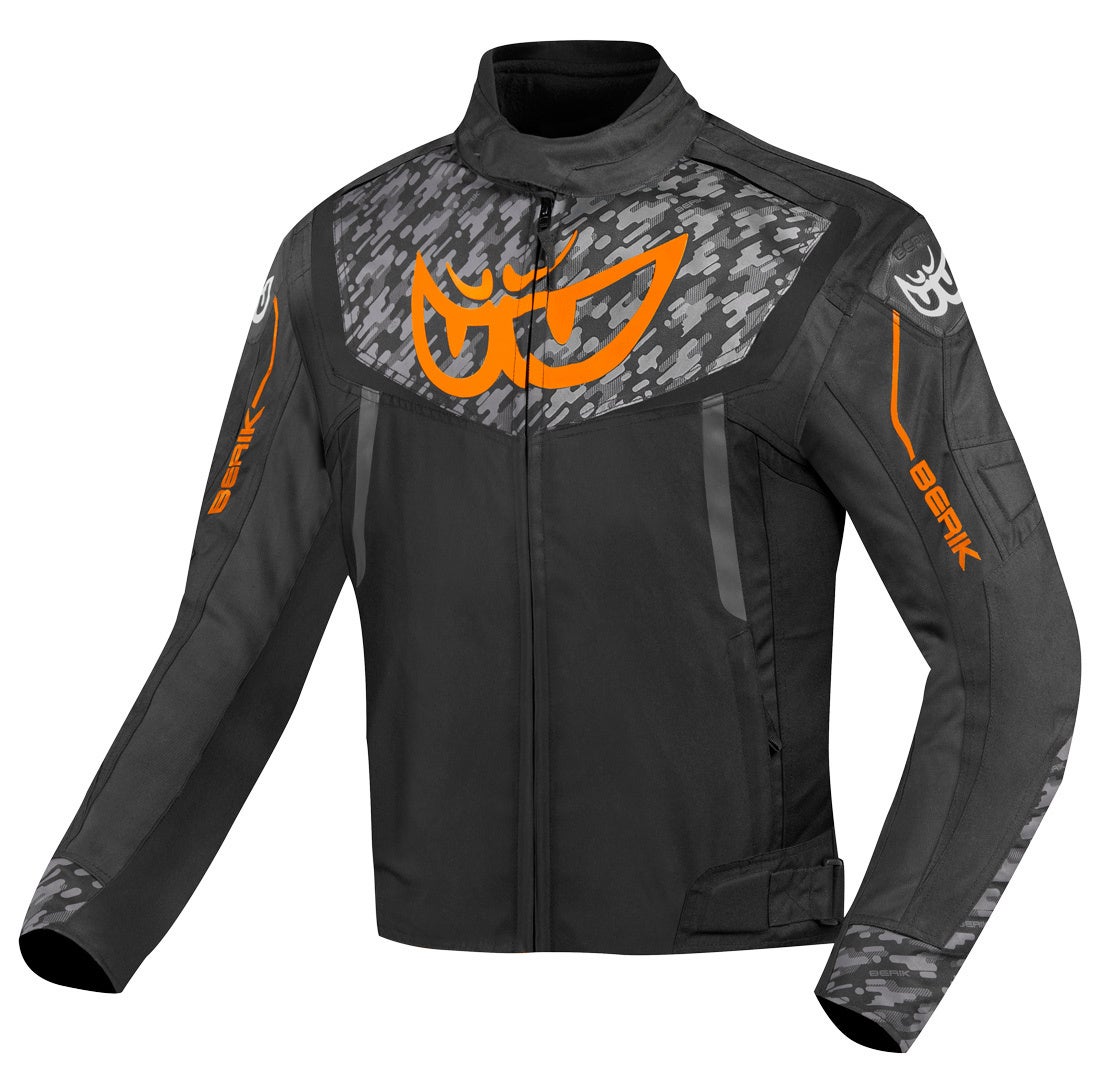Berik Camo Street Waterproof Motorcycle Textile Jacket black/orange 50 Figure 1